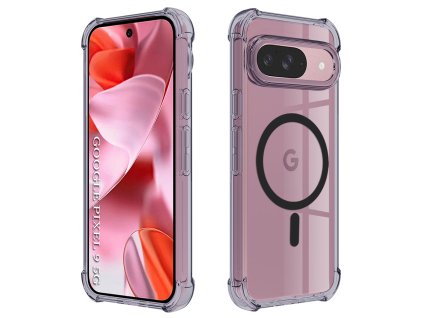 102975 2 techsuit shockproof clear silicone magsafe odolny priehladny silikonovy obal na google pixel 9 dymovo cierny