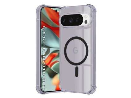 102981 2 techsuit shockproof clear silicone magsafe odolny priehladny silikonovy obal na google pixel 9 pro xl dymovo cierny