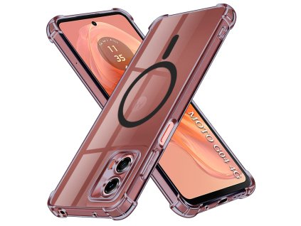 103059 2 techsuit shockproof clear silicone magsafe odolny priehladny silikonovy obal na motorola moto g04 moto g04s moto g24 moto e14 dymovo cierny