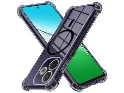 103260 2 techsuit shockproof clear silicone magsafe odolny priehladny silikonovy obal na oppo a5 pro 4g a5 pro 5g dymovo cierny