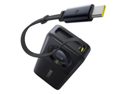 103482 baseus free2pull power banka zasuvaci usb c kabel type c displej 10000mah 30w 0 7m cierna