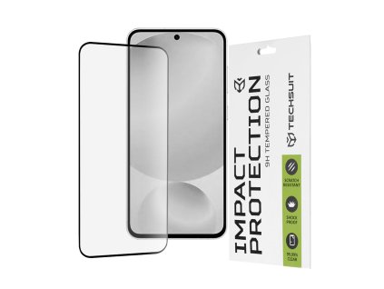 103857 techsuit 111d full cover full glue ochranne tvrdene sklo na samsung galaxy s25 fe cierne