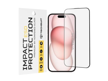 104424 techsuit esd ochranne tvrdene sklo na iphone 15 iphone 16 cierne
