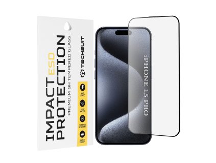 104427 techsuit esd ochranne tvrdene sklo na iphone 15 pro cierne