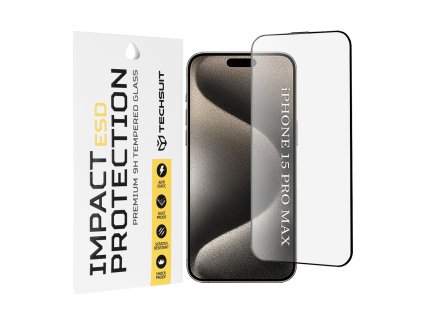 104430 techsuit esd ochranne tvrdene sklo na iphone 15 pro max cierne