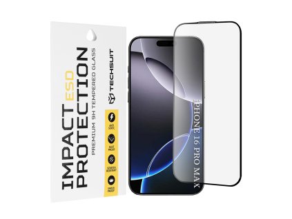 104439 techsuit esd ochranne tvrdene sklo na iphone 16 pro max cierne