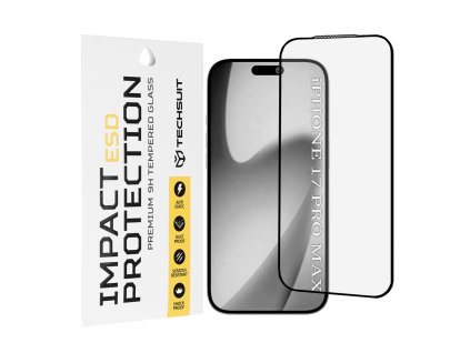 104448 techsuit esd ochranne tvrdene sklo na iphone 17 pro max cierne