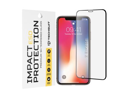 104406 techsuit esd ochranne tvrdene sklo na iphone x iphone xs iphone 11 pro cierne