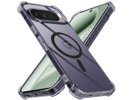 104904 2 techsuit shockproof clear silicone magsafe obal na google pixel 10 pro xl dymovo cierny