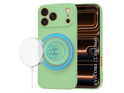 104370 2 techsuit softflex magsafe obal na iphone 17 pro max matovozeleny