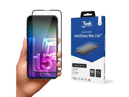 106443 3mk hardglass max lite ochranne sklo pre iphone 15 iphone 16 cierne