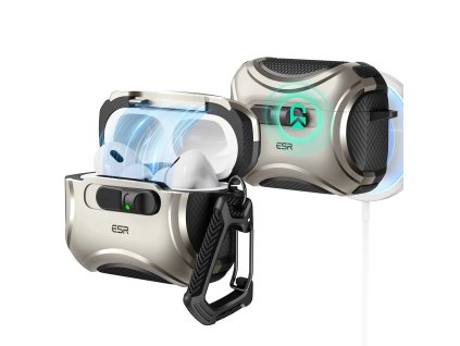 106161 esr cyber flicklock halolock ochranny obal na apple airpods pro 3 titanovy