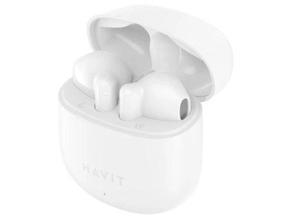 105951 havit bezdrotove sluchadla tw976 bluetooth 5 3 usb c tws mikrofon 300 mah biele