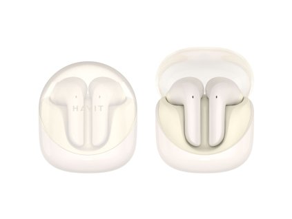 106119 havit herne bezdrotove sluchadla modern buds tw947 bluetooth 5 3 usb c tws enc mikrofon 400 mah bezove