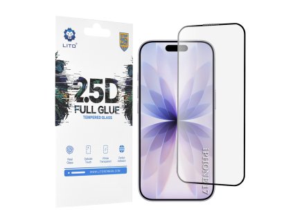 107376 lito 2 5d fullglue glass ochranne sklo pre iphone 16 pro iphone 17 cierna