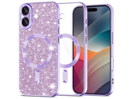 105126 2 techsuit luxury glitter magsafe ochranny obal na iphone 17 svetlofialovy