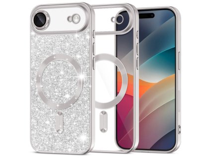 105153 techsuit luxury glitter magsafe ochranny obal na iphone 17 air strieborny