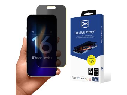 108855 3mk silky matt protective film matna ochranna folia s privatnym filtrom na iphone 16 pro max s privatnym filtrom