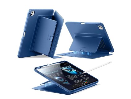 111267 1 esr flip hybrid knizkove puzdro s drziakom na apple pencil na ipad pro 13 2024 ipad pro 13 2025 modre