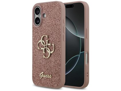 109644 guess fixed glitter big 4g puzdro na iphone 17 ruzove
