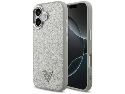 110100 guess glitter triangle logo magsafe puzdro na iphone 17 strieborne