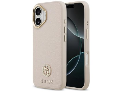 109857 guess grained strass logo magsafe puzdro na iphone 17 ruzove