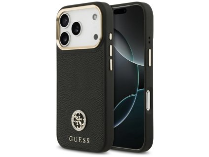 109845 guess grained strass logo magsafe puzdro na iphone 17 pro cierne