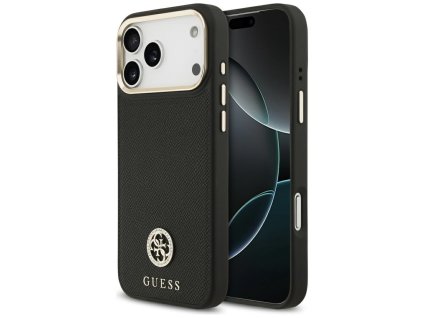 109854 guess grained strass logo magsafe puzdro na iphone 17 pro max cierne