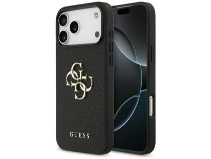 109770 guess hardcase 4g grained big and classic logo obal na iphone 17 pro max cierny