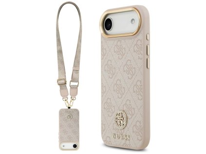 109614 guess hardcase 4g strass logo big strap obal na iphone 17 air ruzovy