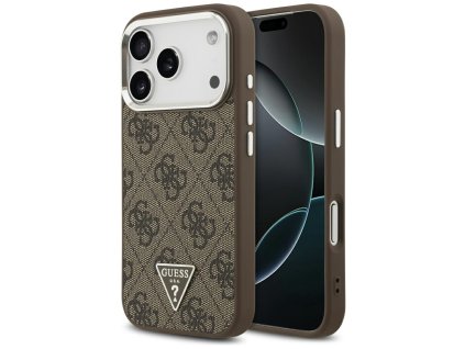 108336 guess hardcase 4g triangle logo magsafe obal na iphone 17 pro hnedy