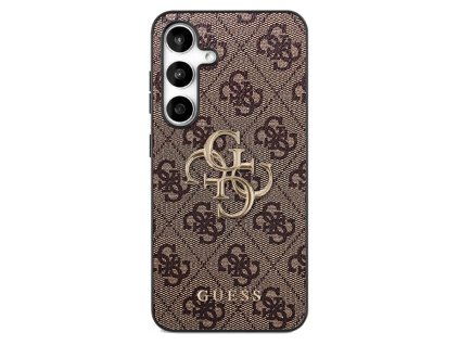 110763 guess leather 4g metal logo obal na samsung galaxy s25 fe hnedy