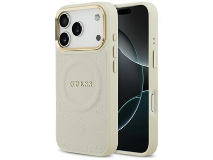 109797 guess peony hot stamp magsafe obal na iphone 17 pro bezovy