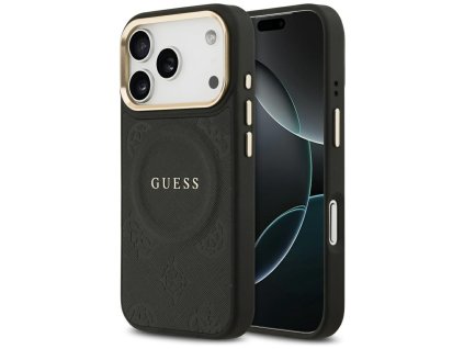 109785 guess peony hot stamp magsafe obal na iphone 17 pro cierny