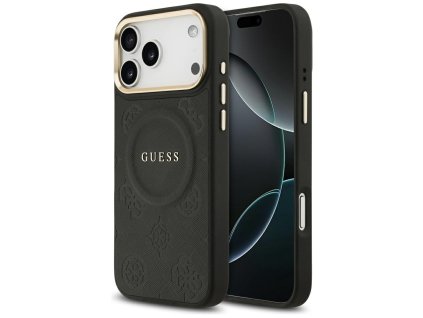 109794 guess peony hot stamp magsafe obal na iphone 17 pro max cierny