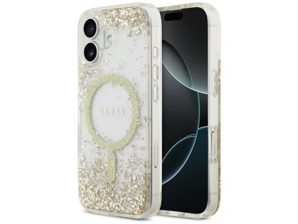 109752 guess resin bottom glitter magsafe obal na iphone 17 zlaty