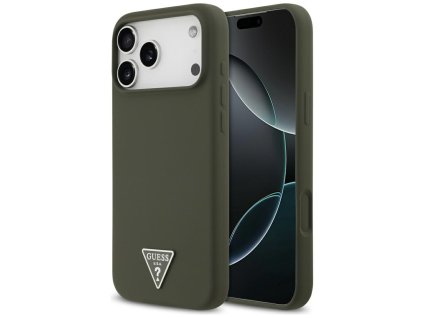 108372 guess silicone triangle logo magsafe obal na iphone 17 pro max khaki