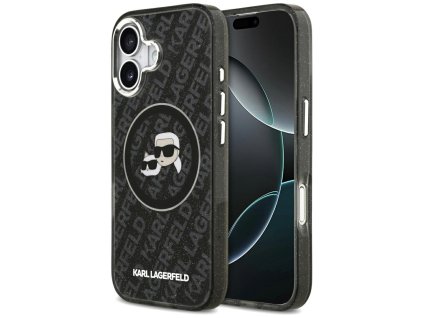 108405 karl lagerfeld glitter magsafe obal na iphone 17 cierny karl choupette head