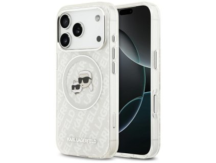 108414 karl lagerfeld glitter magsafe obal na iphone 17 pro max biely karl choupette head