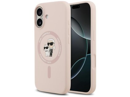 108477 karl lagerfeld silicone ring magsafe obal na iphone 17 ruzovy karl choupette