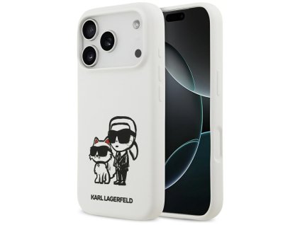 108396 karl lagerfeld silicone sketch logo obal na iphone 17 pro biely karl choupette