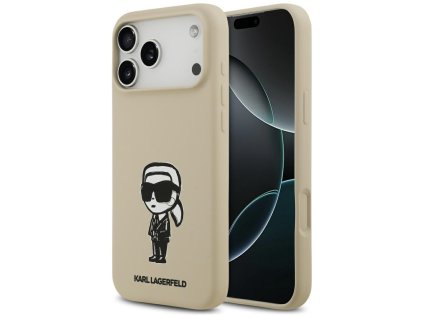 108393 karl lagerfeld silicone sketch logo obal na iphone 17 pro max hnedy karl