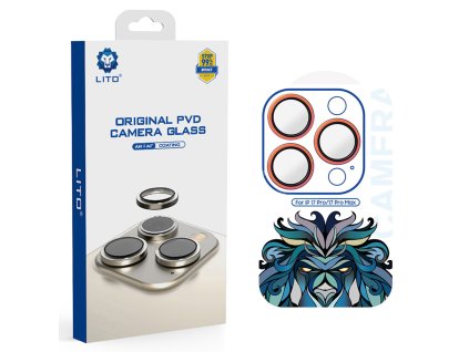 108777 lito titanium ar camera glass kovovy ramik s ochrannym sklom objektivu na iphone 17 pro iphone 17 pro max oranzovy