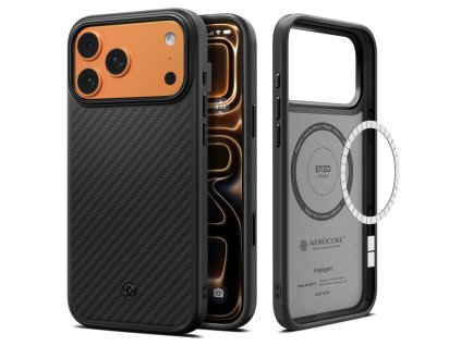 108495 7 spigen enzo aramid t magsafe ochranny obal na iphone 17 pro max cierny