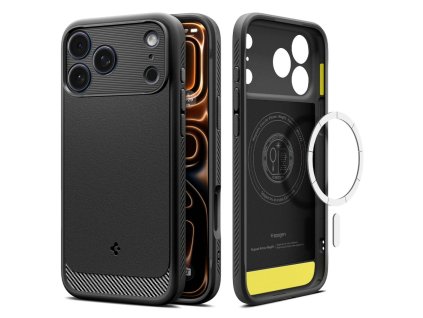 109422 spigen rugged armor magsafe ochranny obal na iphone 17 pro matne cierny