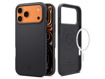 109434 spigen silicone fit magsafe ochranny obal na iphone 17 pro max cierny