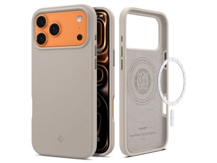 109428 spigen silicone fit magsafe ochranny obal na iphone 17 pro max kamenny sivy