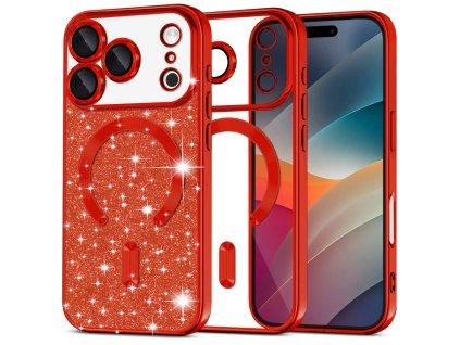 107763 techsuit luxury glitter magsafe kryt na iphone 17 pro cerveny