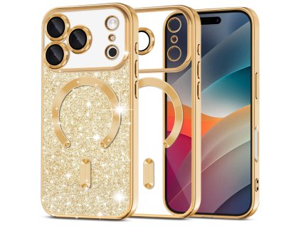 107772 techsuit luxury glitter magsafe kryt na iphone 17 pro zlaty