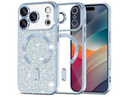 107808 techsuit luxury glitter magsafe kryt na iphone 17 pro max svetlomodry